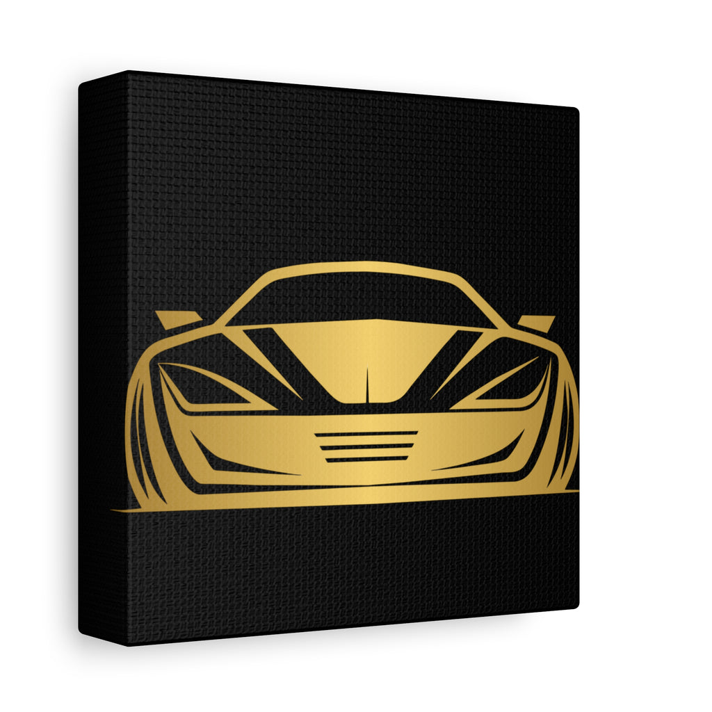 Golden Sports Car Canvas Print — Modern Automotive Wall Art