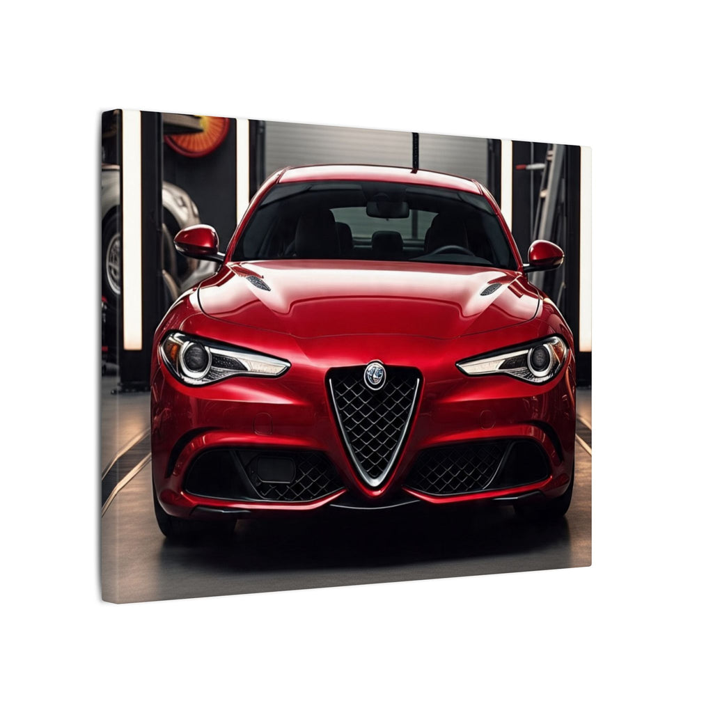 Alfa Romeo Giulia Front View Matte Canvas Wall Art — Stretched Car Photography Print