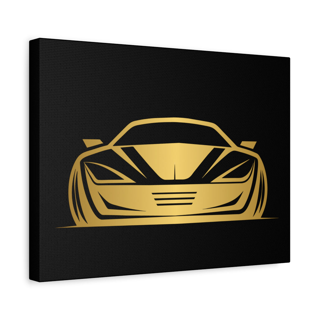 Golden Sports Car Canvas Print — Modern Automotive Wall Art