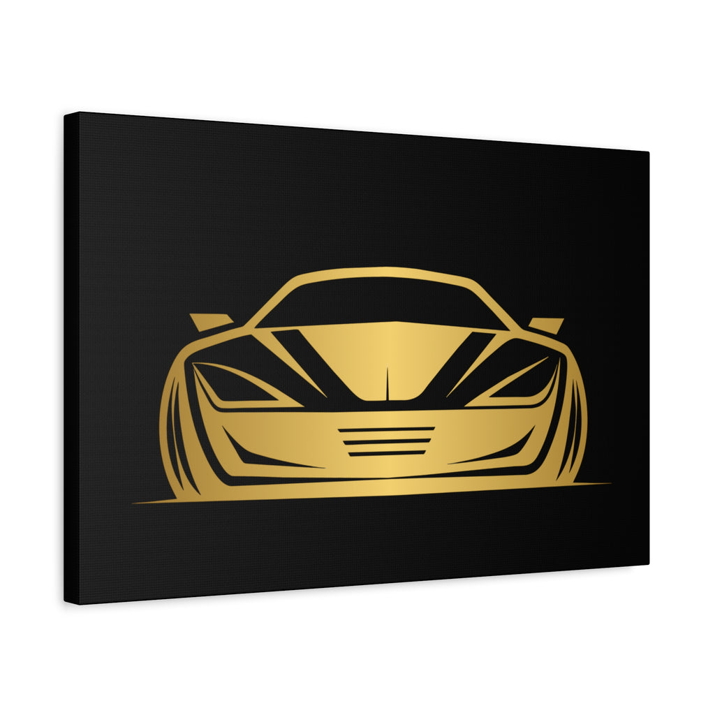 Golden Sports Car Canvas Print — Modern Automotive Wall Art