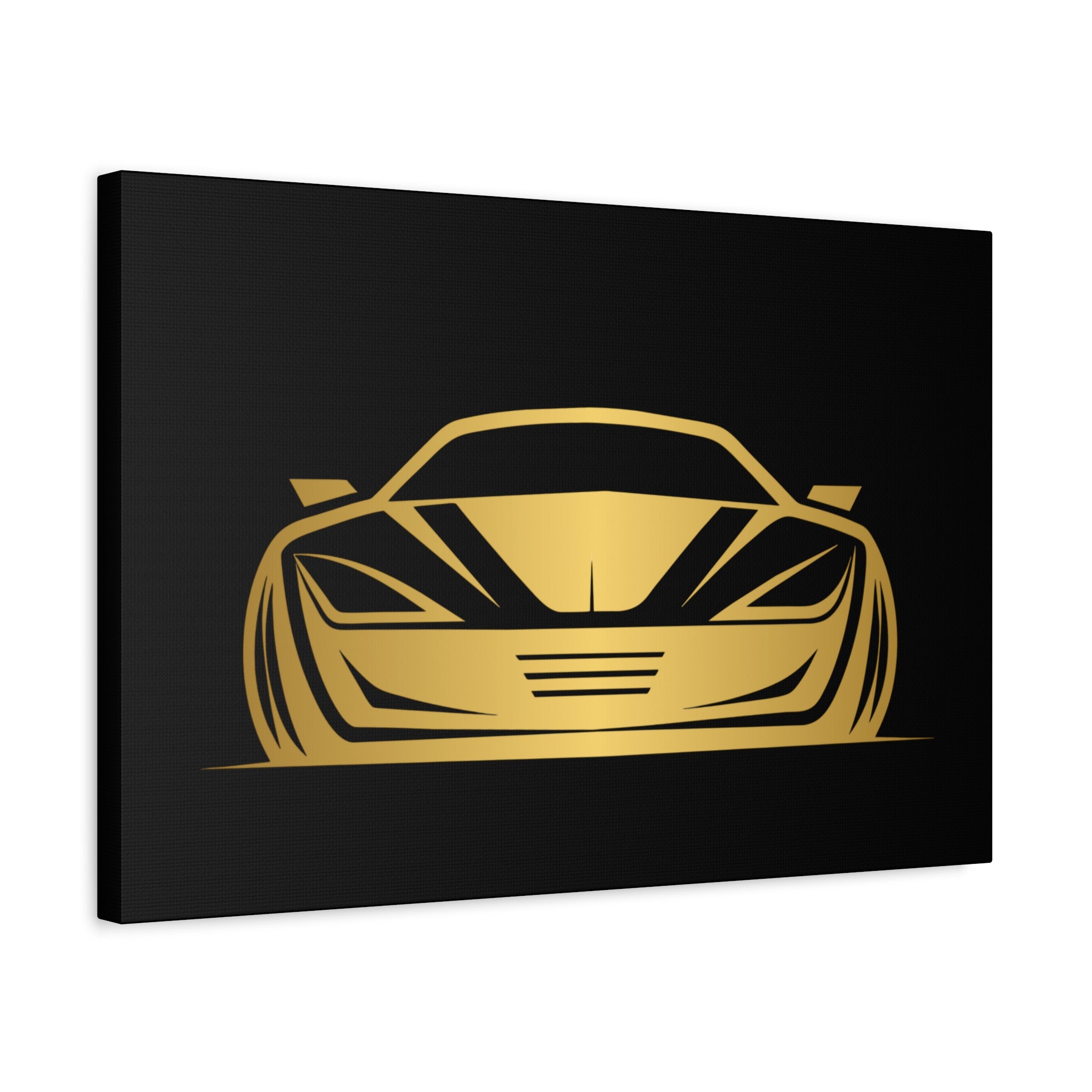 Golden Sports Car Canvas Print — Modern Automotive Wall Art