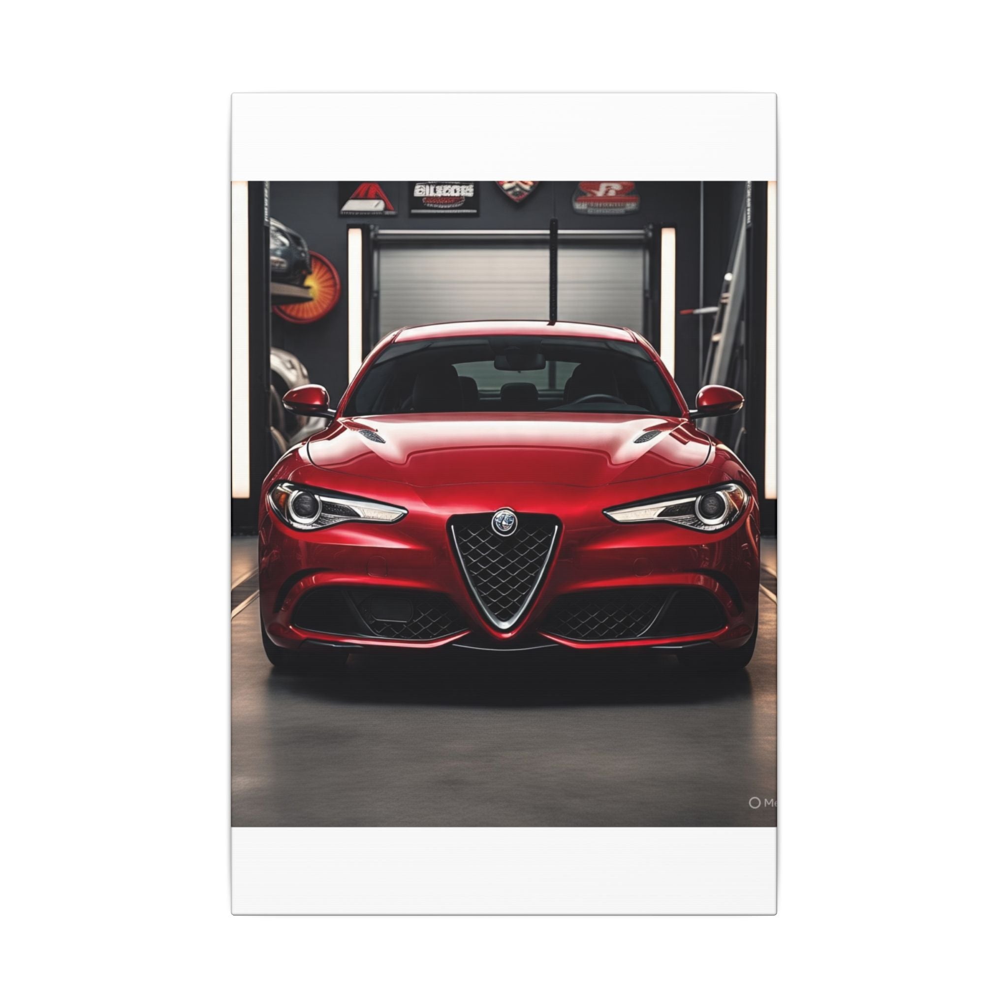 Alfa Romeo Giulia Front View Matte Canvas Wall Art — Stretched Car Photography Print