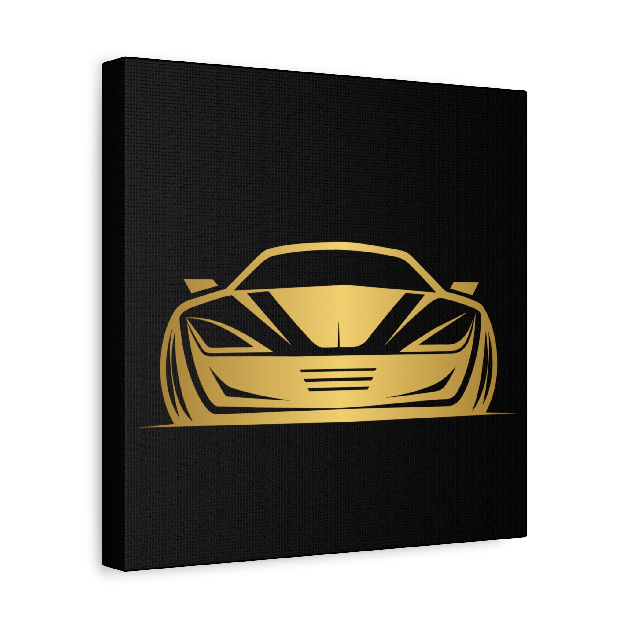 Golden Sports Car Canvas Print — Modern Automotive Wall Art