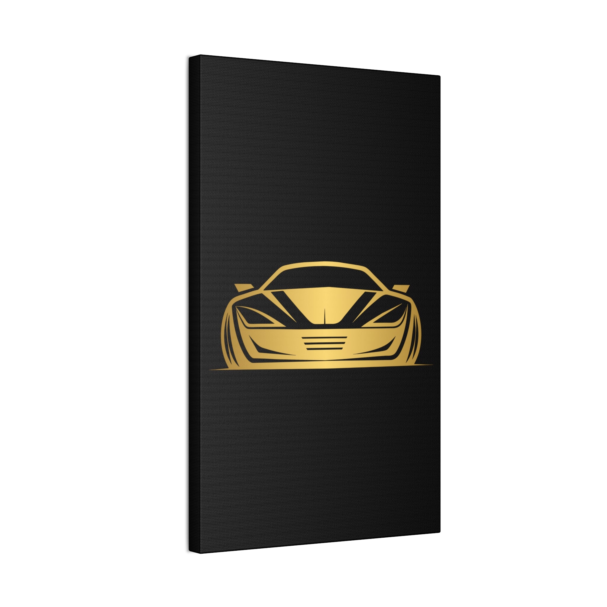 Gold Sports Car Canvas Print — Modern Automotive Wall Art