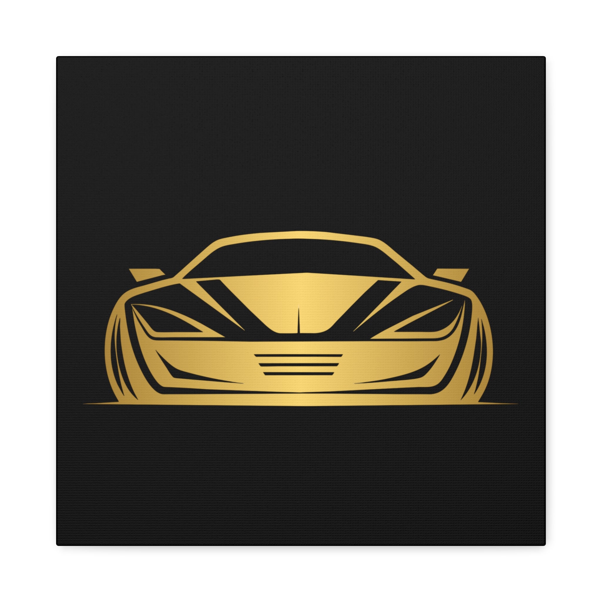 Golden Sports Car Canvas Print — Modern Automotive Wall Art