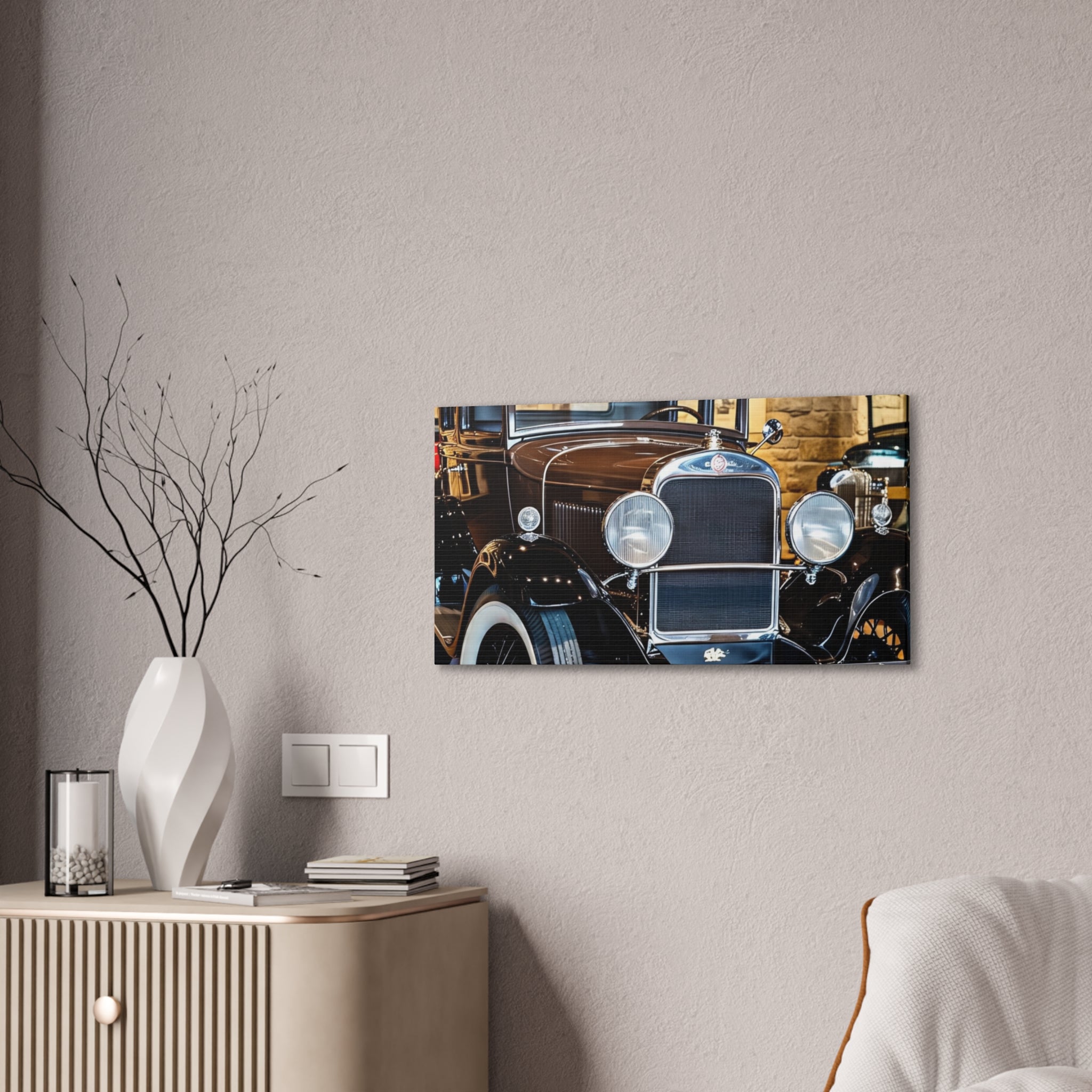 Vintage Classic Car Canvas Wall Art - Antique Auto Photography Print