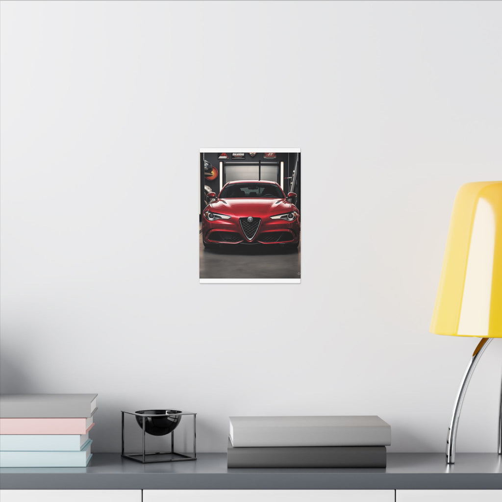 Alfa Romeo Giulia Front View Matte Canvas Wall Art — Stretched Car Photography Print