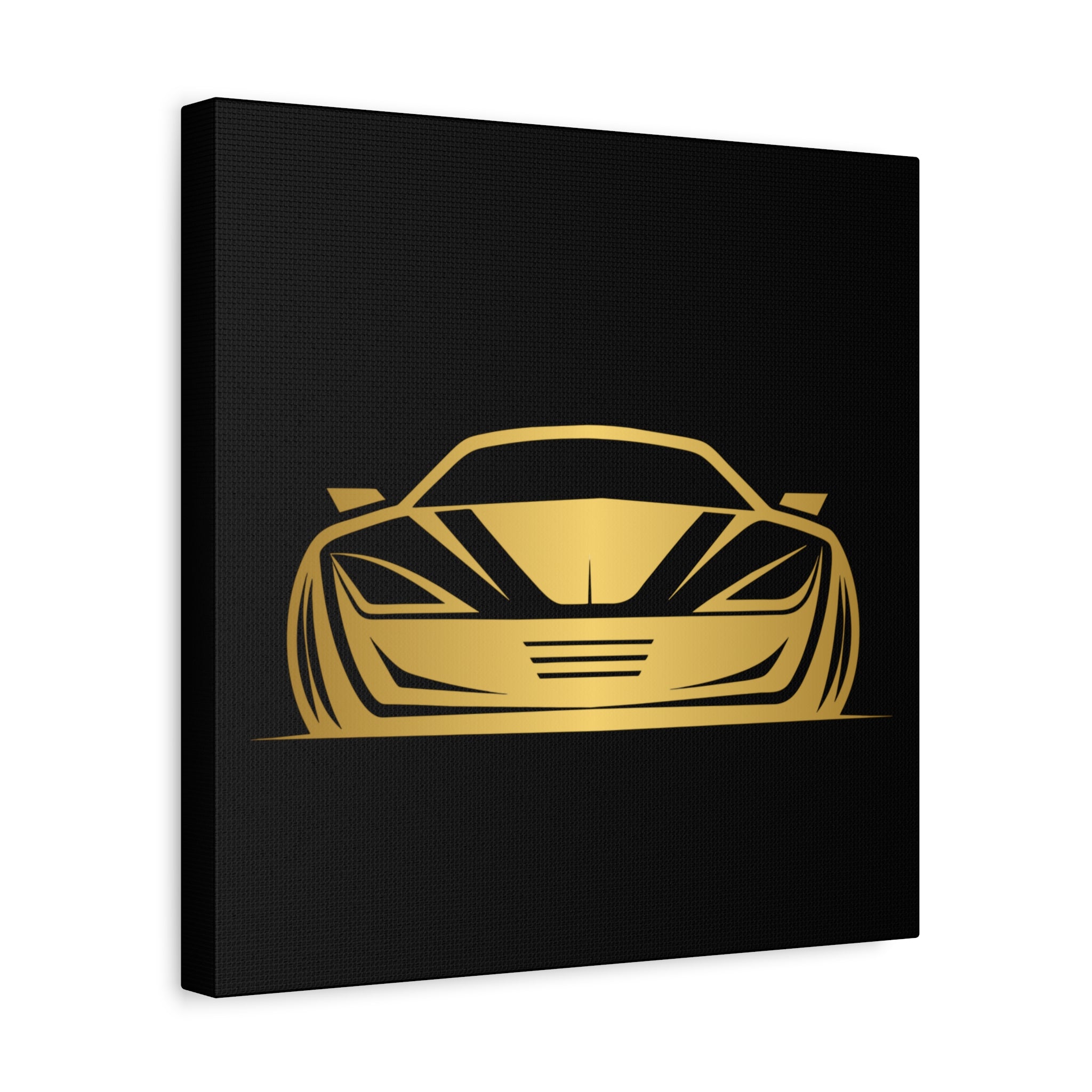Golden Sports Car Canvas Print — Modern Automotive Wall Art