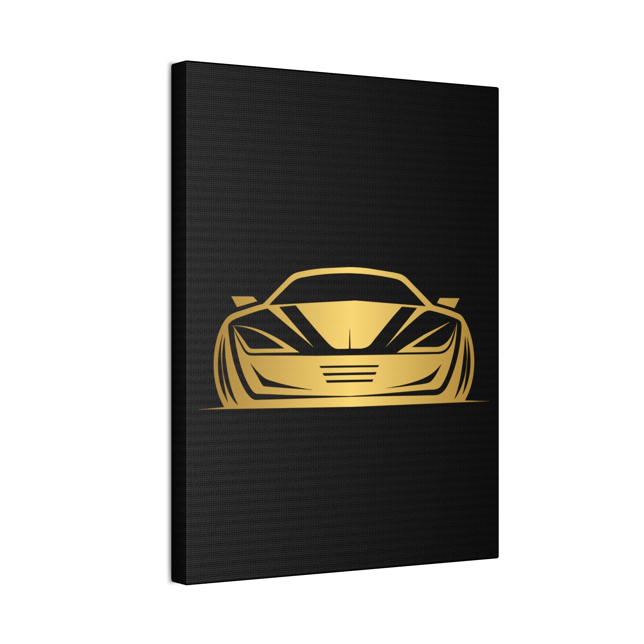 Gold Sports Car Canvas Print — Modern Automotive Wall Art