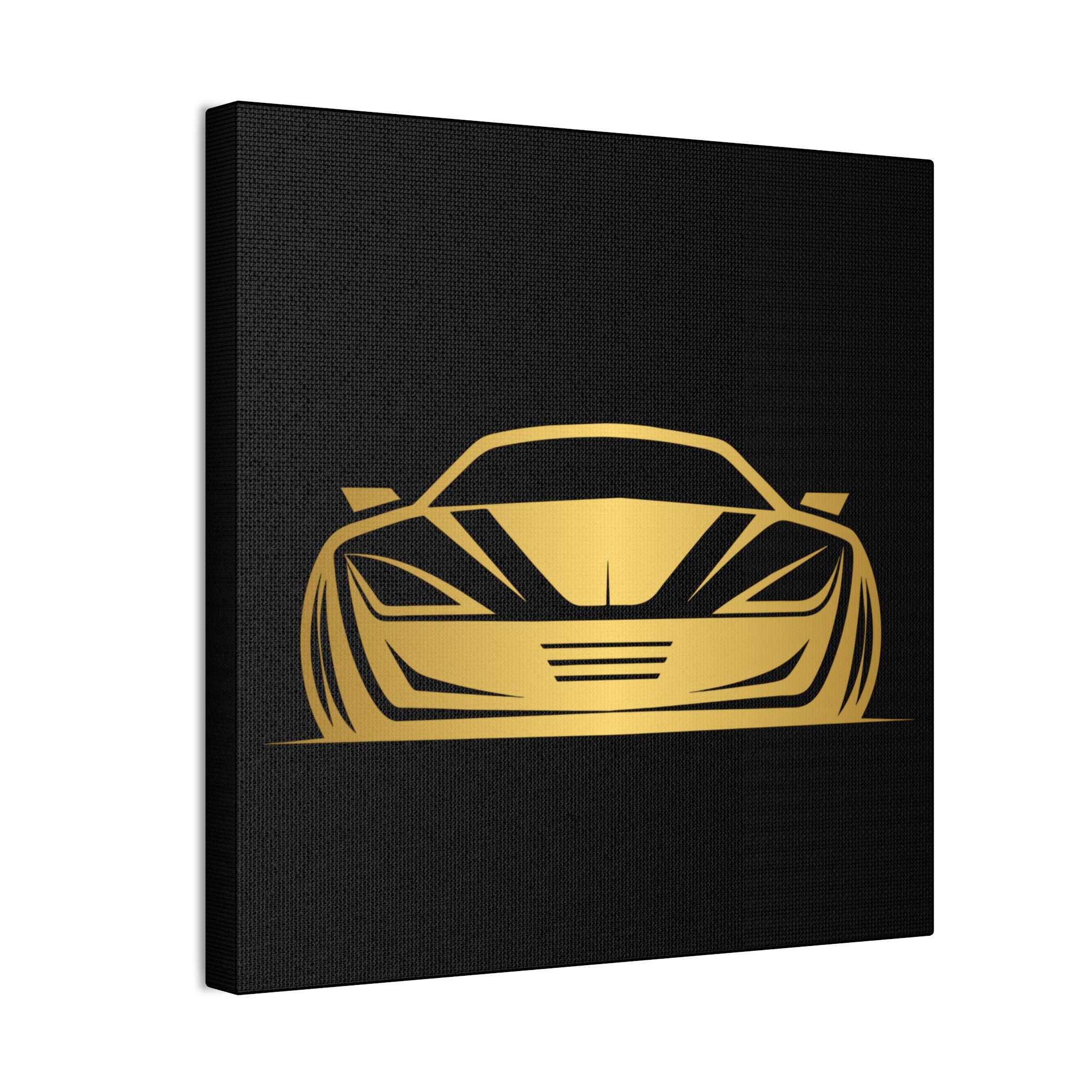 Gold Sports Car Canvas Print — Modern Automotive Wall Art