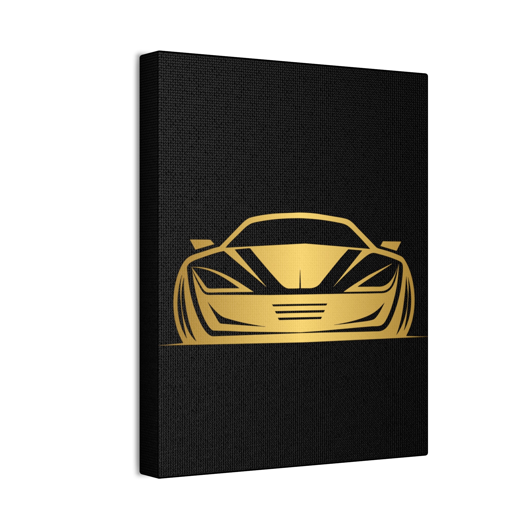 Gold Sports Car Canvas Print — Modern Automotive Wall Art
