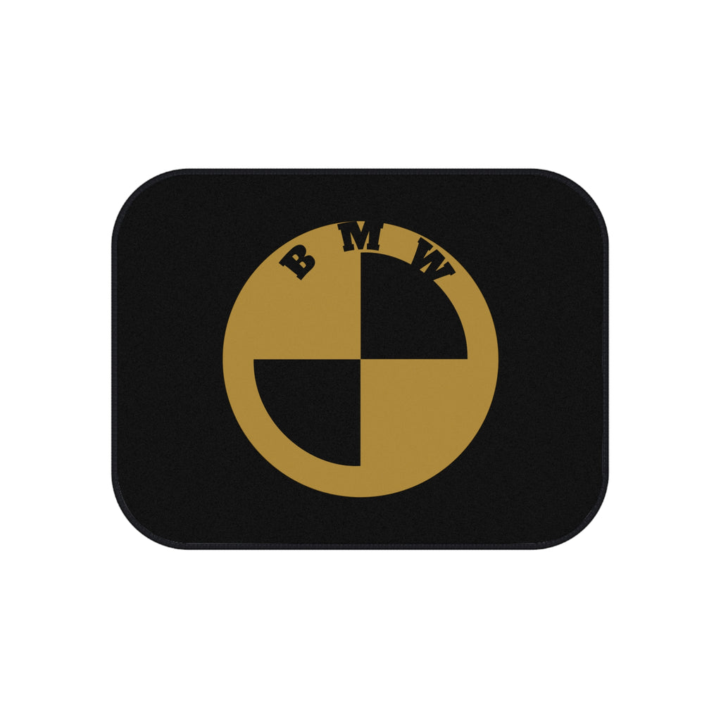 Gold/Black BMW Logo Car Mats (Set of 4) — Black Floor Mat Protector