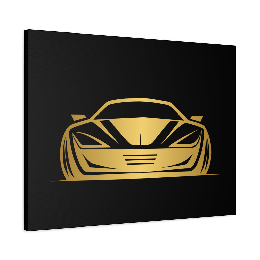 Golden Sports Car Canvas Print — Modern Automotive Wall Art