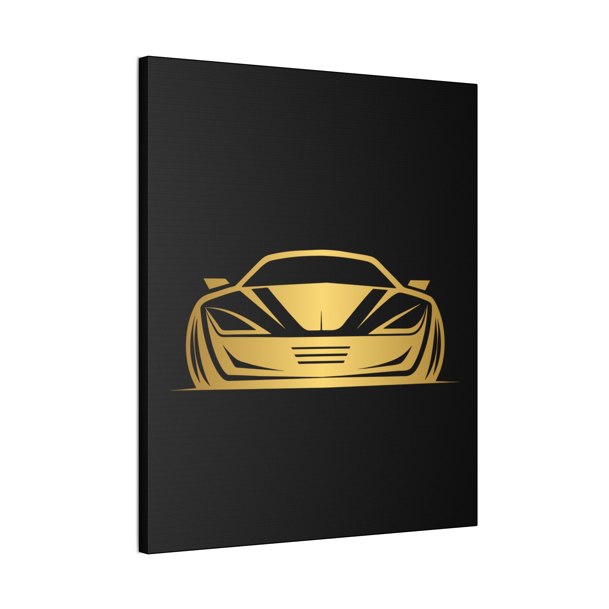 Gold Sports Car Canvas Print — Modern Automotive Wall Art