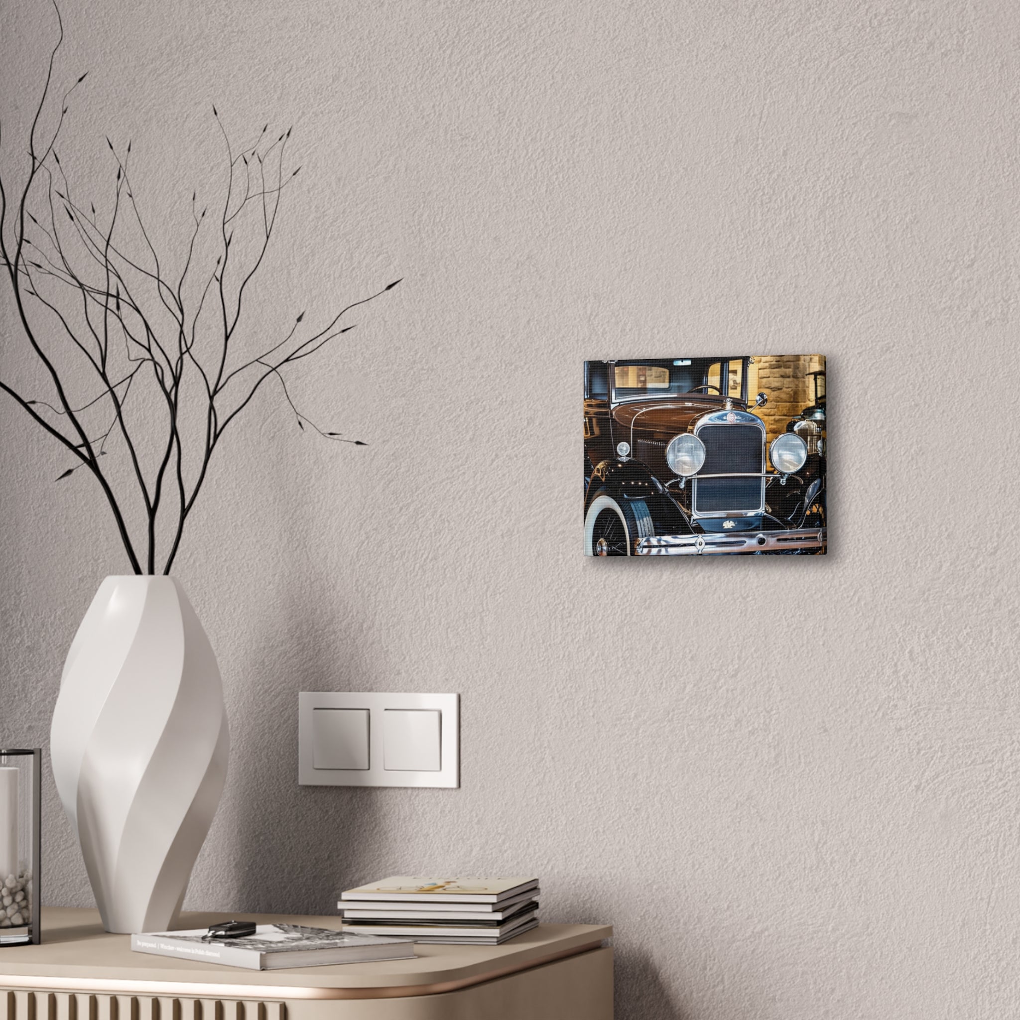 Vintage Classic Car Canvas Wall Art - Antique Auto Photography Print