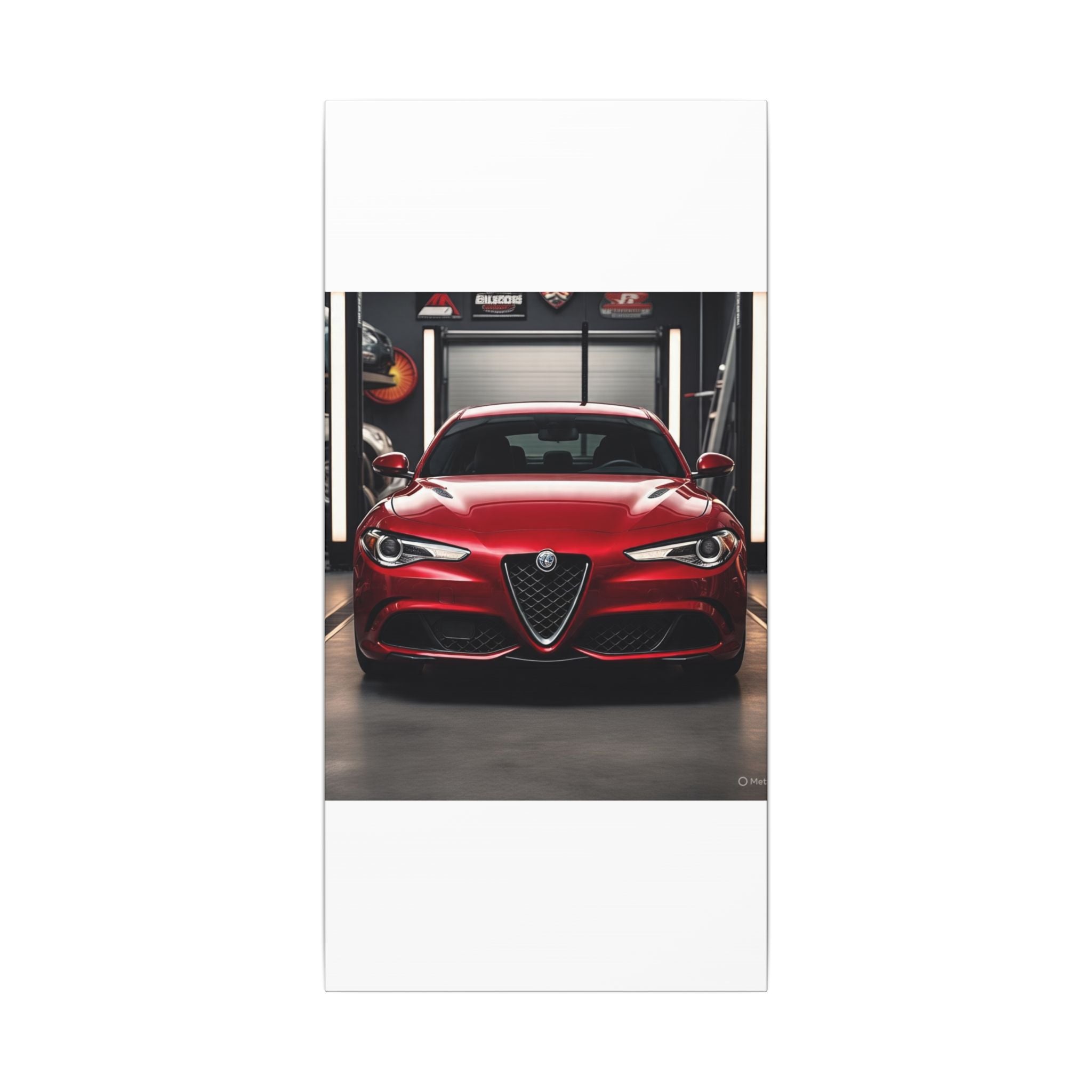 Alfa Romeo Giulia Front View Matte Canvas Wall Art — Stretched Car Photography Print
