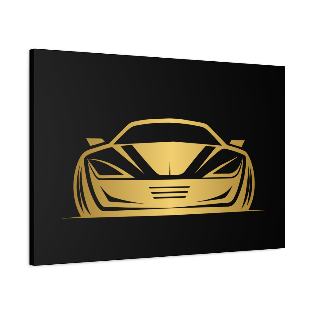 Golden Sports Car Canvas Print — Modern Automotive Wall Art