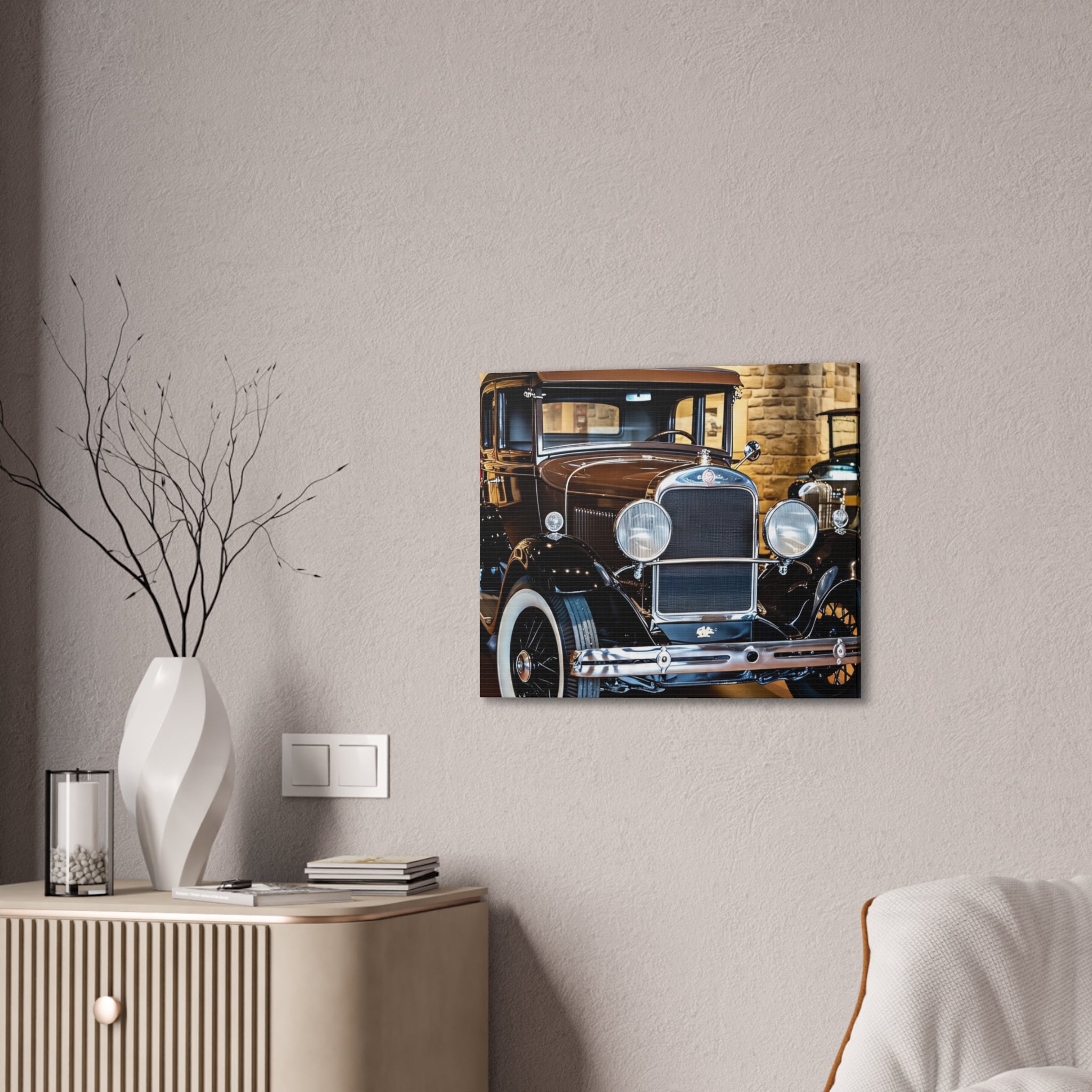 Vintage Classic Car Canvas Wall Art - Antique Auto Photography Print