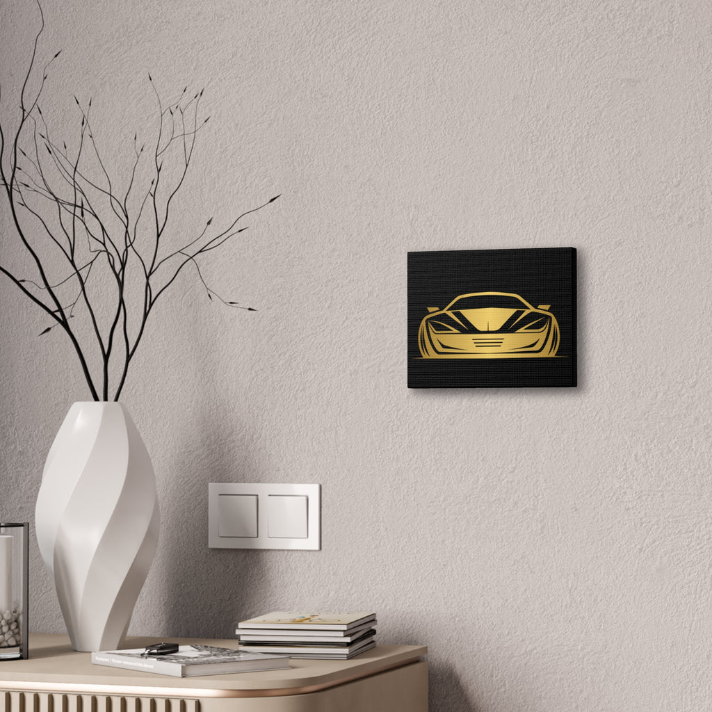 Gold Sports Car Canvas Print — Modern Automotive Wall Art