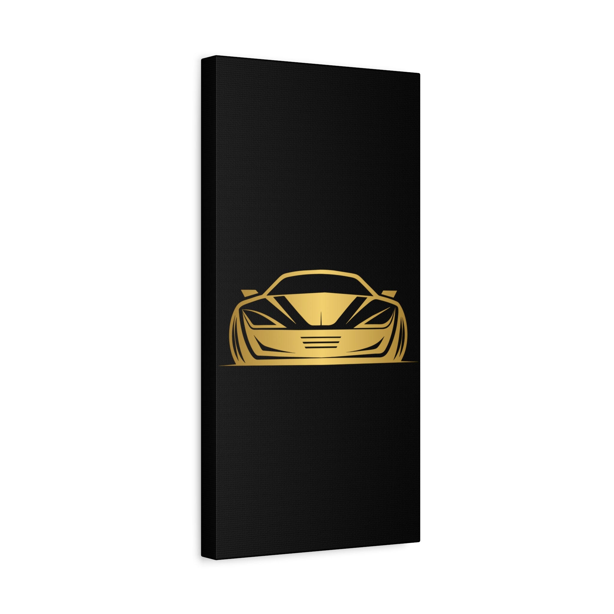 Golden Sports Car Canvas Print — Modern Automotive Wall Art