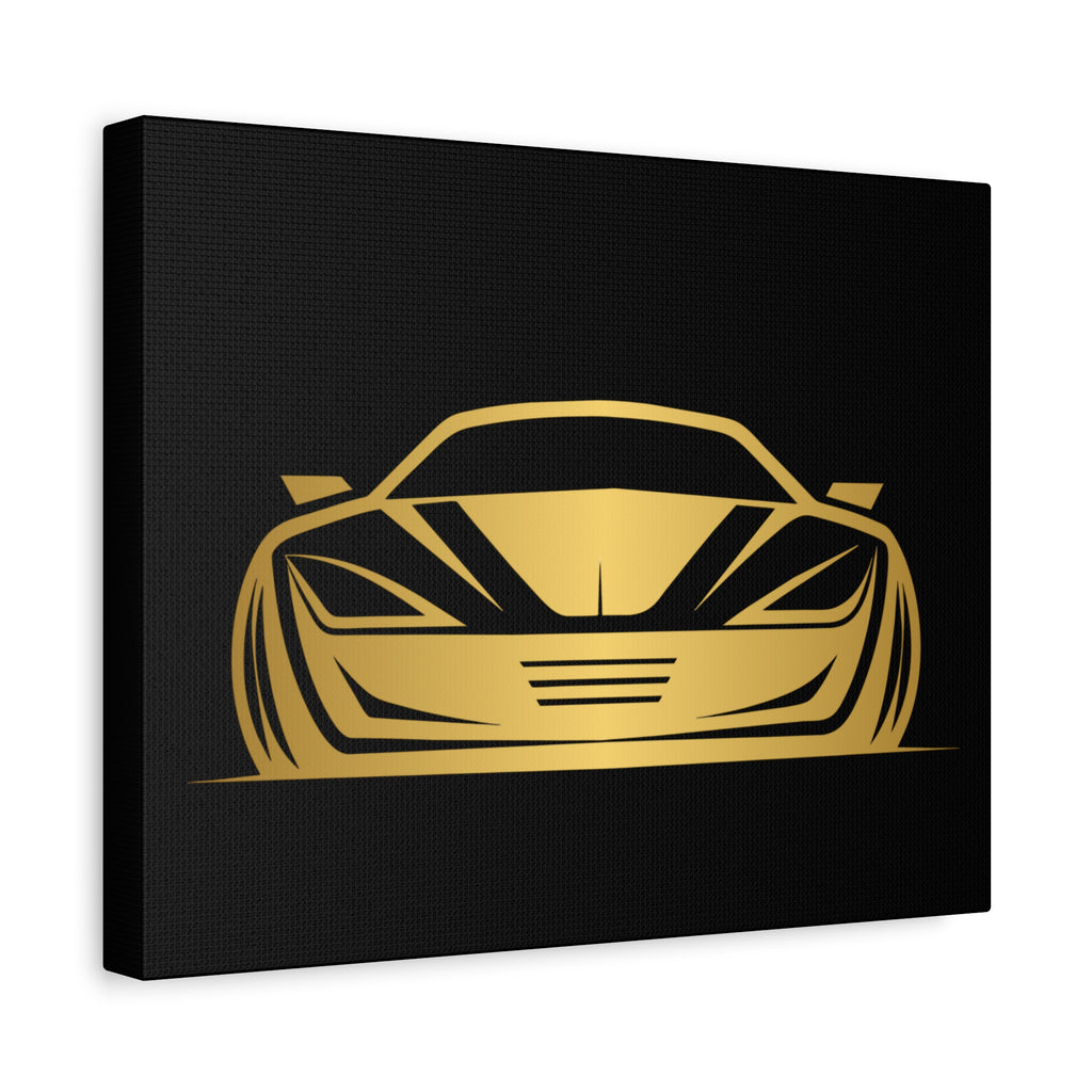 Golden Sports Car Canvas Print — Modern Automotive Wall Art