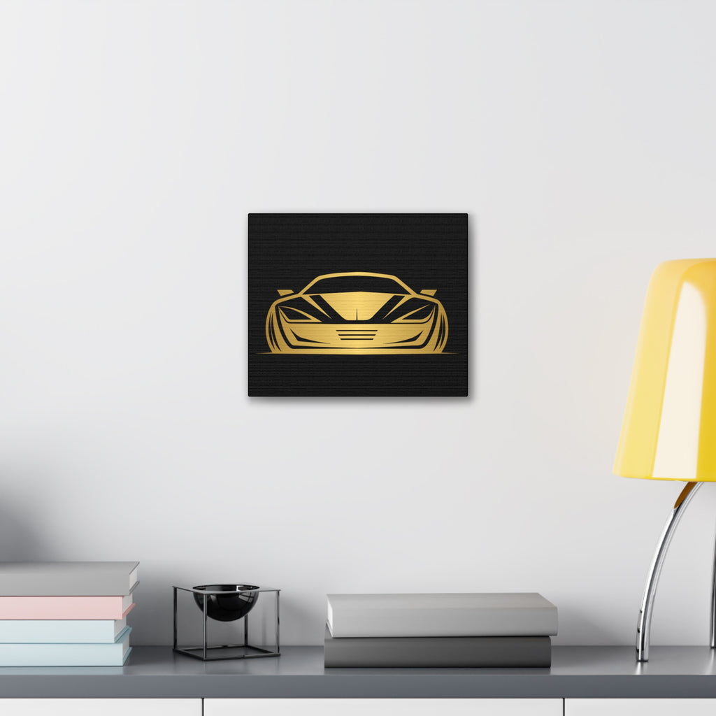 Gold Sports Car Canvas Print — Modern Automotive Wall Art
