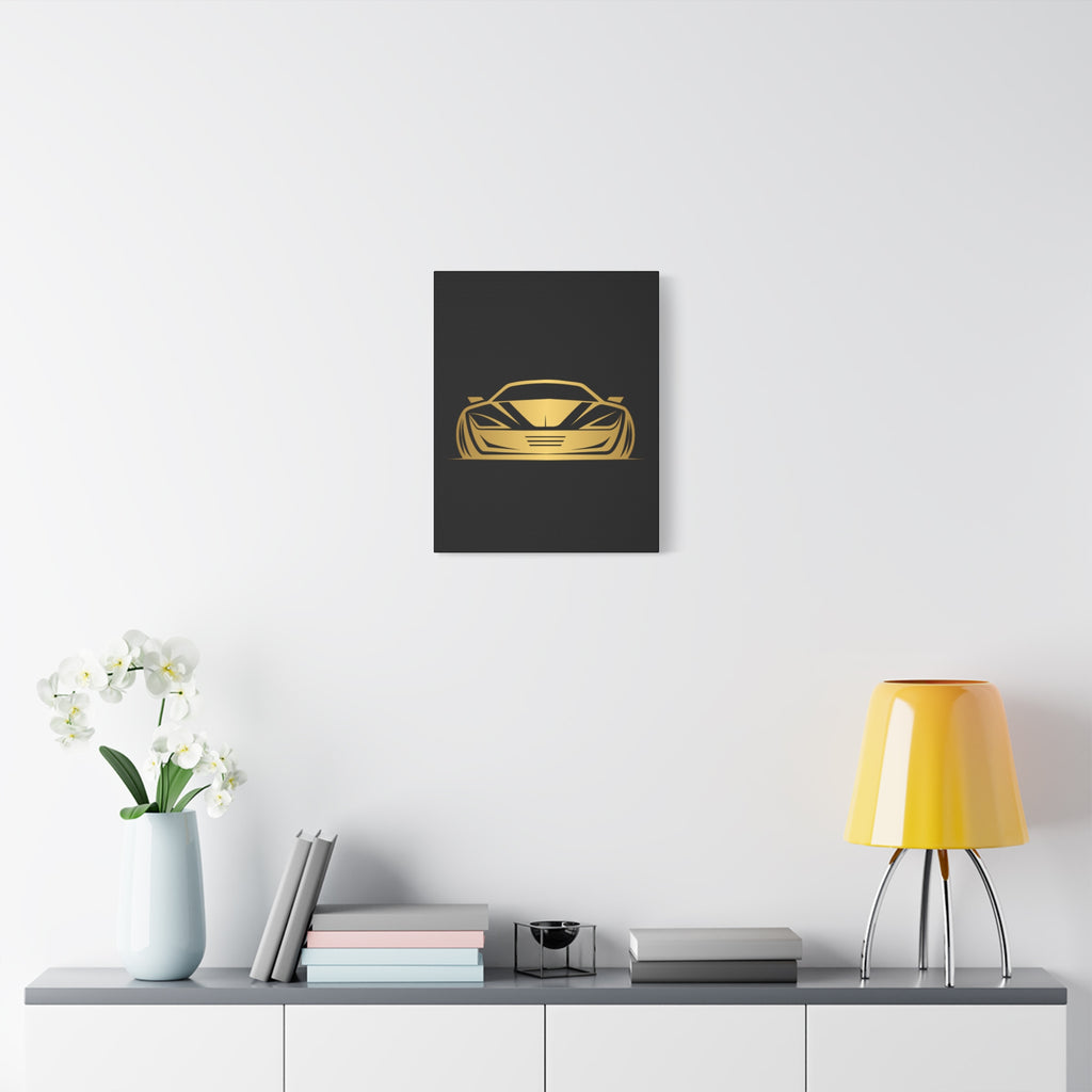 Golden Sports Car Canvas Print — Modern Automotive Wall Art