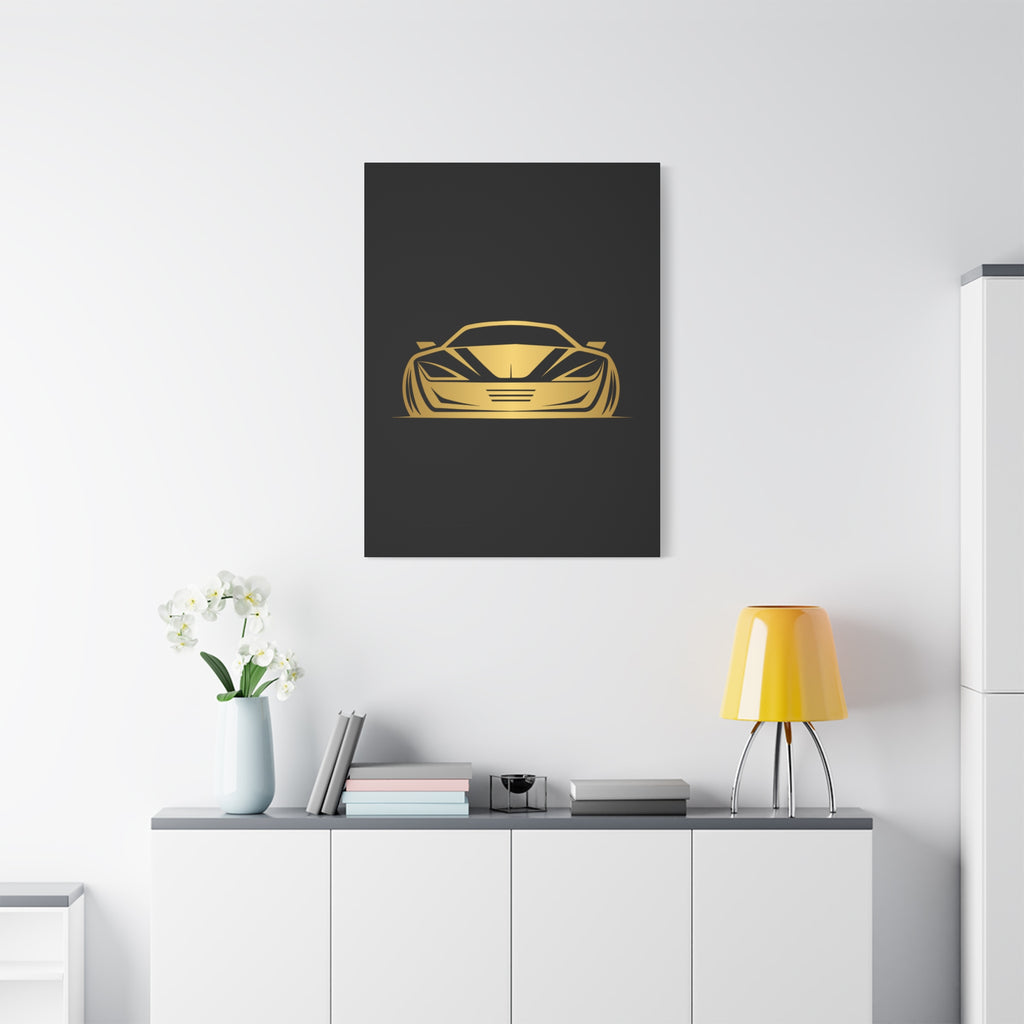 Golden Sports Car Canvas Print — Modern Automotive Wall Art