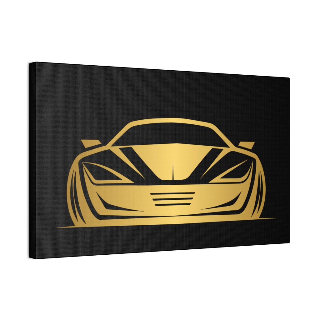 Gold Sports Car Canvas Print — Modern Automotive Wall Art