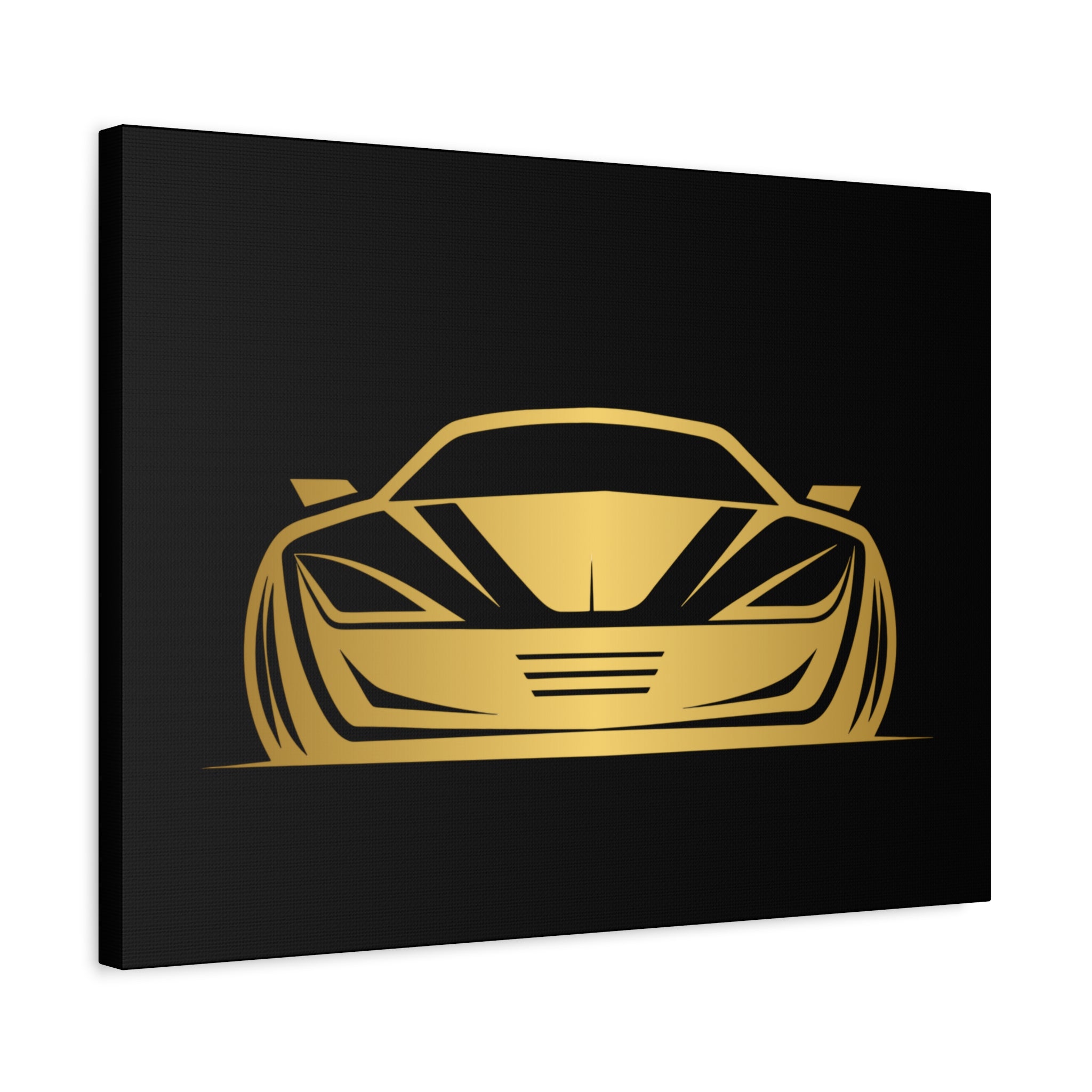 Golden Sports Car Canvas Print — Modern Automotive Wall Art