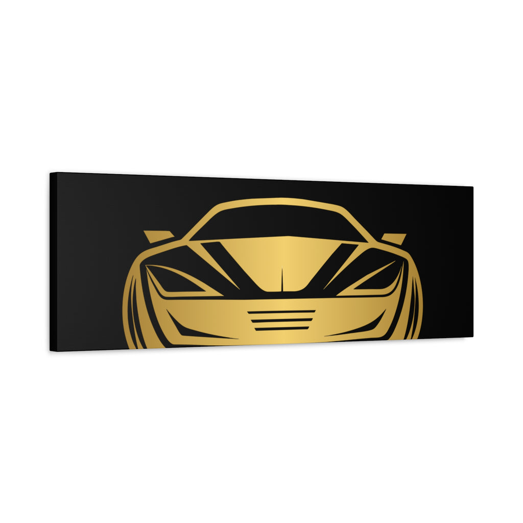Golden Sports Car Canvas Print — Modern Automotive Wall Art