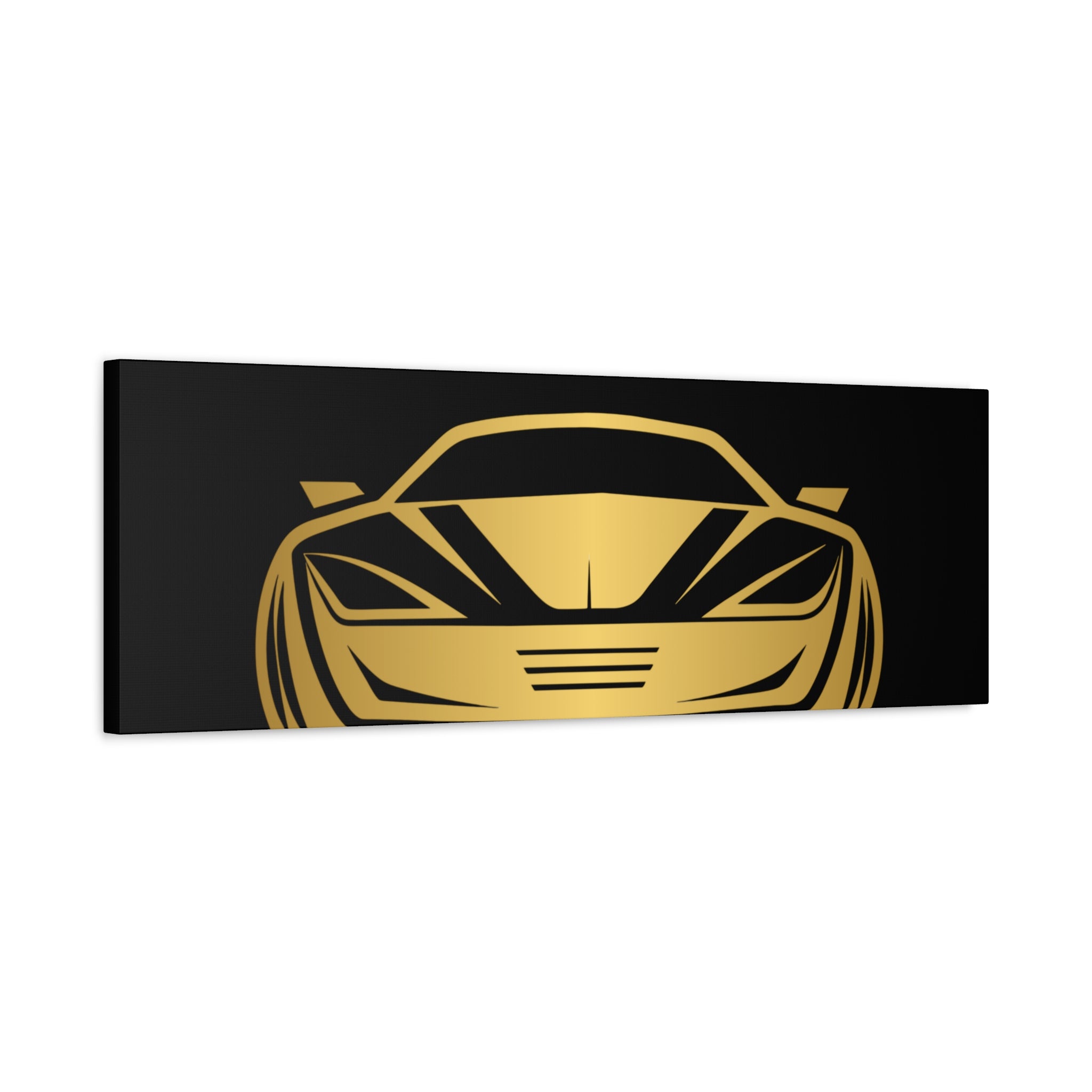 Golden Sports Car Canvas Print — Modern Automotive Wall Art