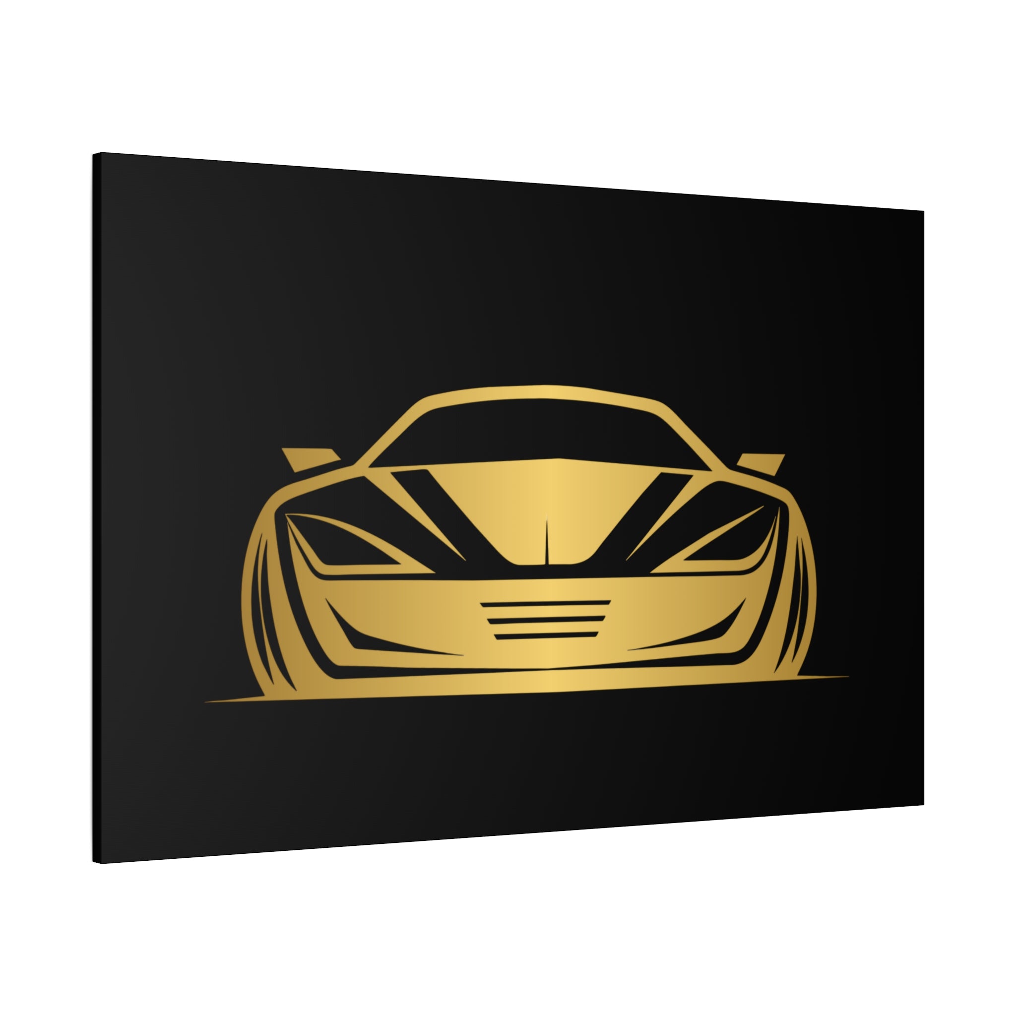 Golden Sports Car Canvas Print — Modern Automotive Wall Art