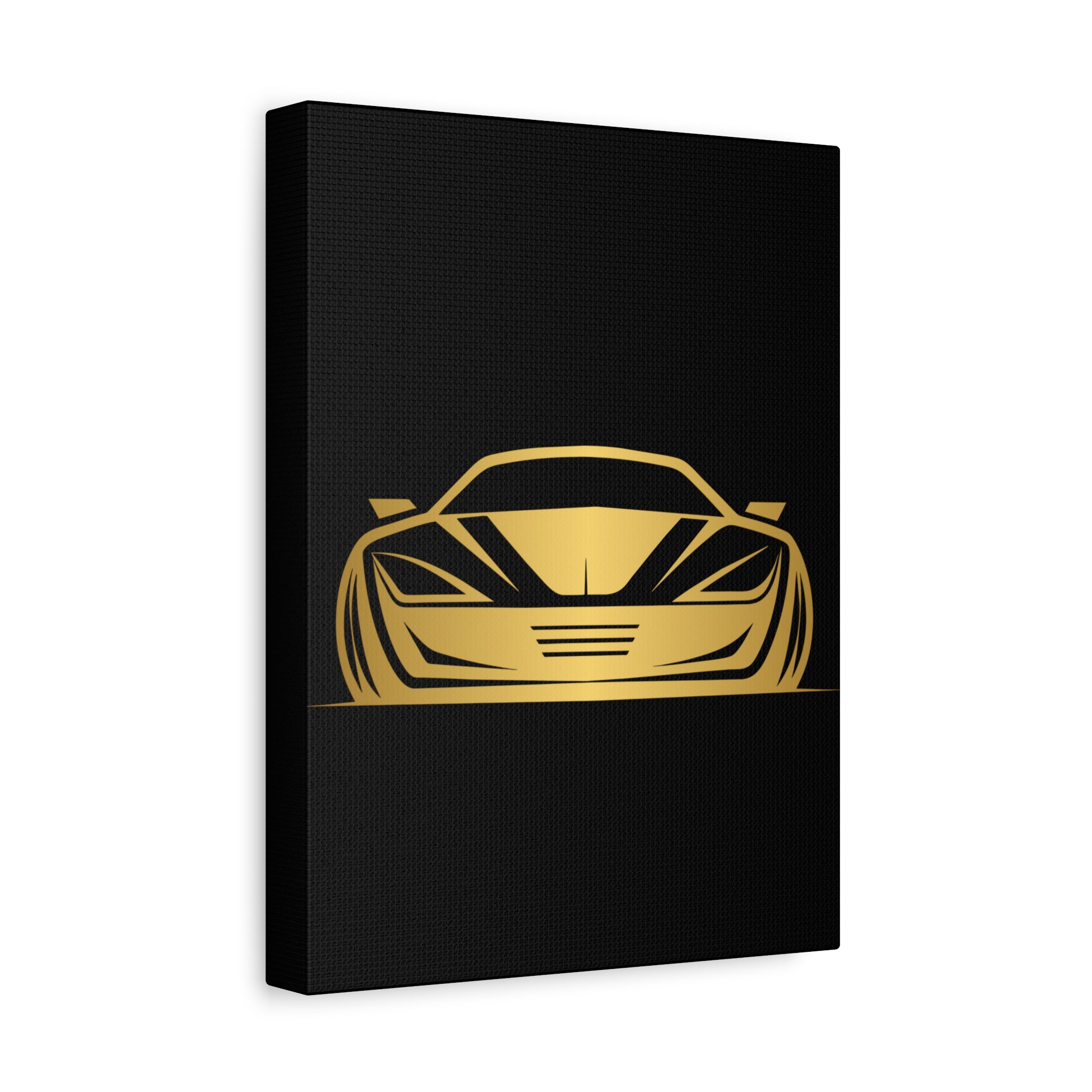 Golden Sports Car Canvas Print — Modern Automotive Wall Art