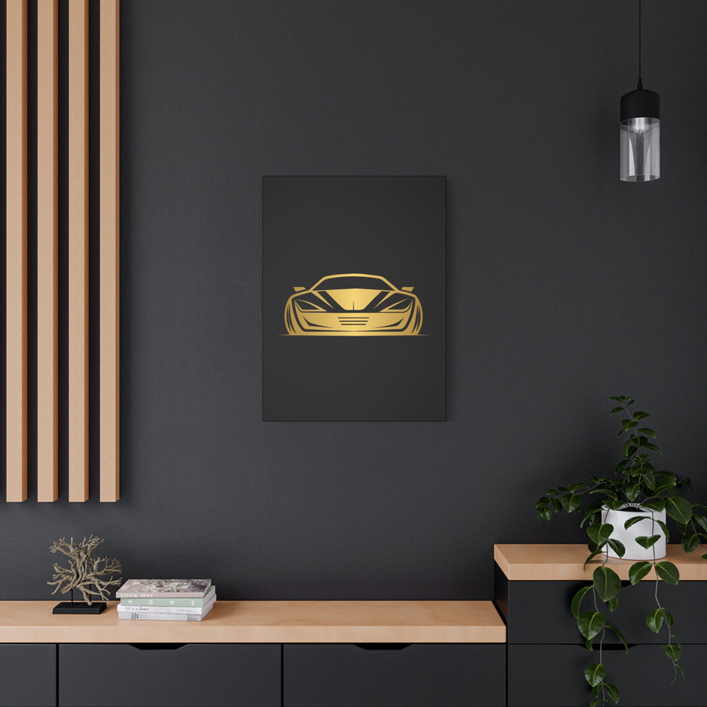 Golden Sports Car Canvas Print — Modern Automotive Wall Art