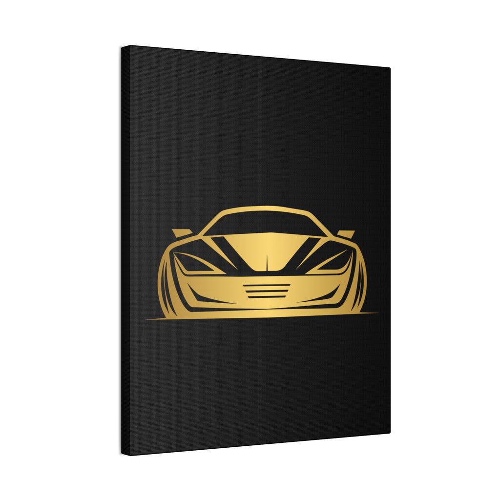 Gold Sports Car Canvas Print — Modern Automotive Wall Art
