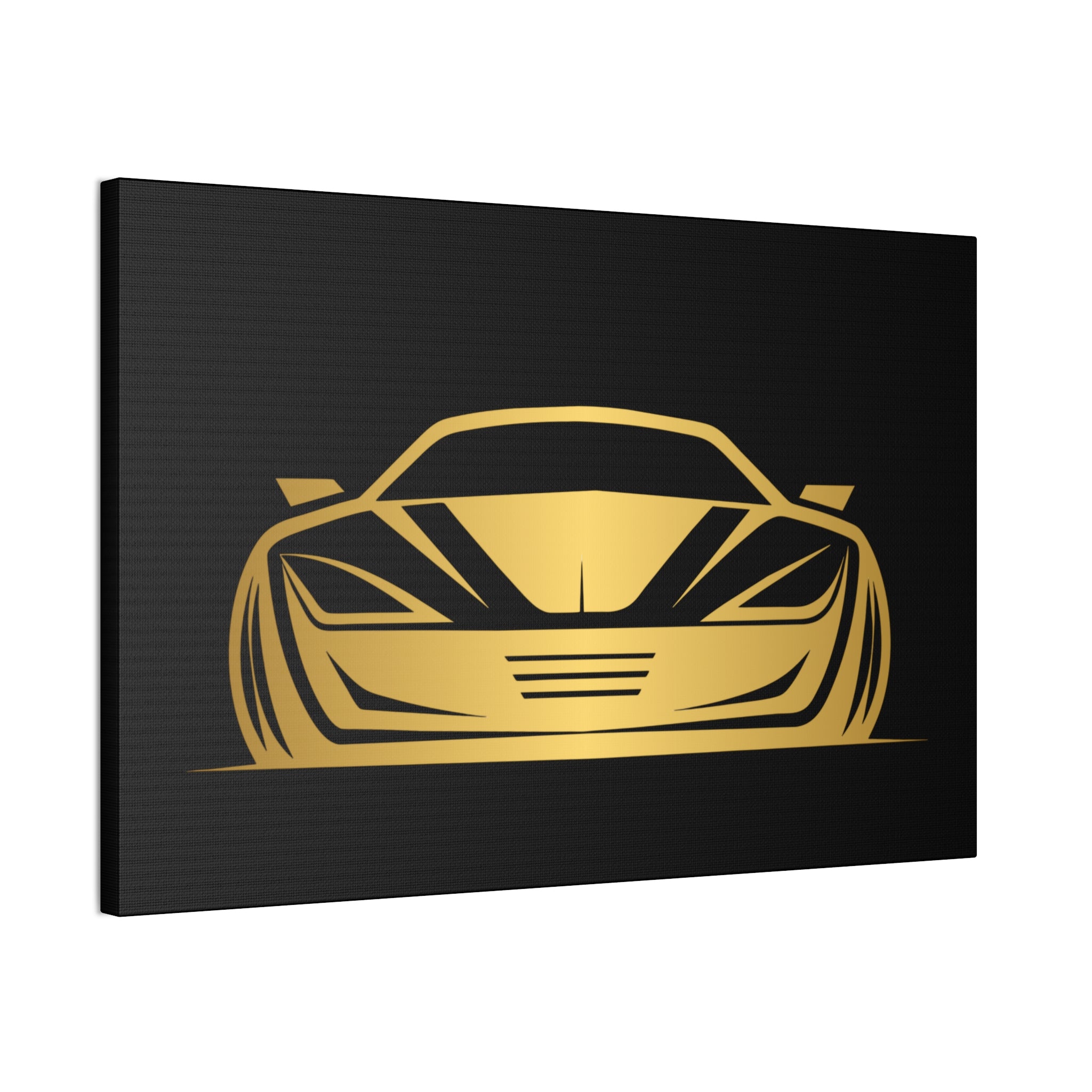 Gold Sports Car Canvas Print — Modern Automotive Wall Art