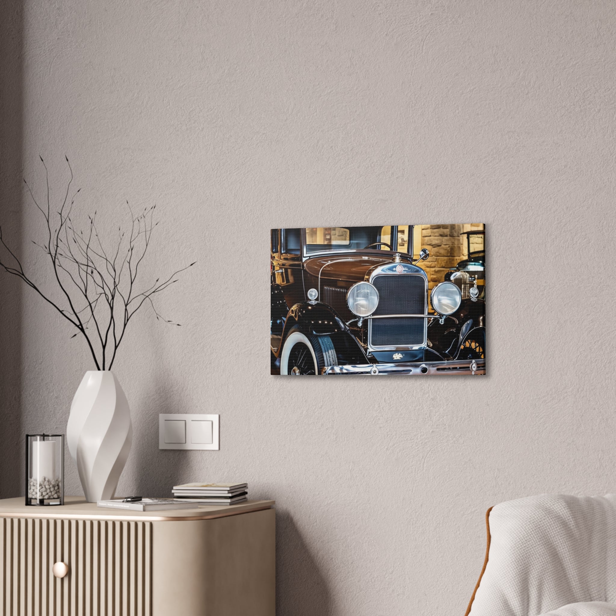 Vintage Classic Car Canvas Wall Art - Antique Auto Photography Print