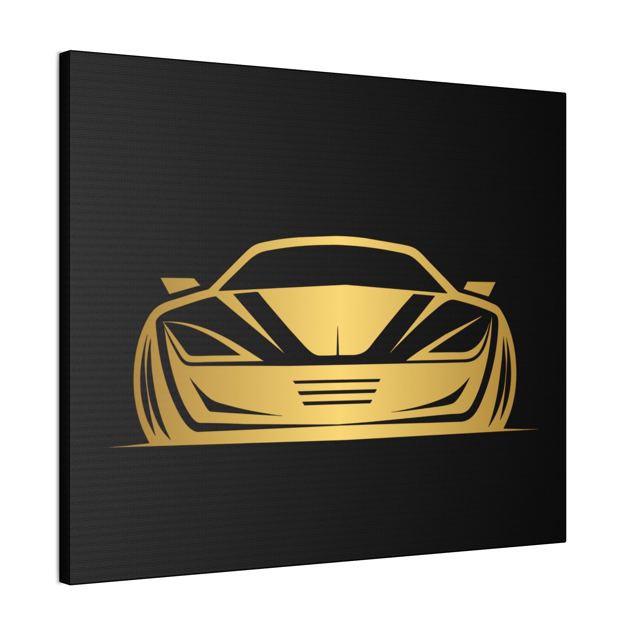 Gold Sports Car Canvas Print — Modern Automotive Wall Art