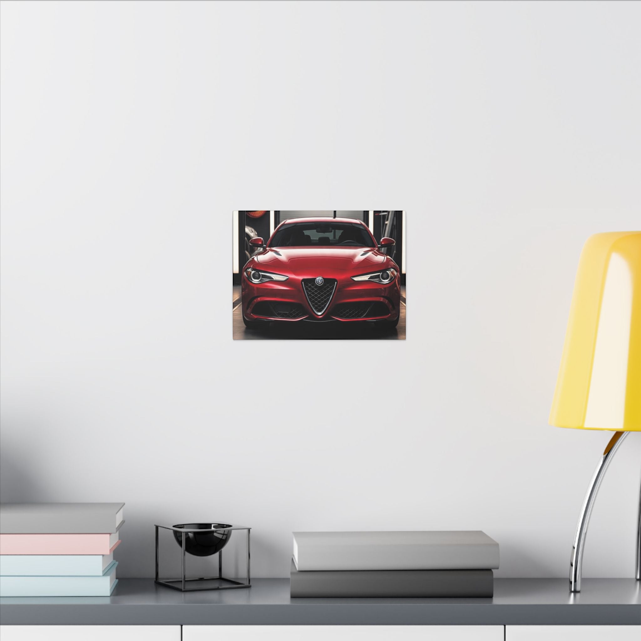 Alfa Romeo Giulia Front View Matte Canvas Wall Art — Stretched Car Photography Print