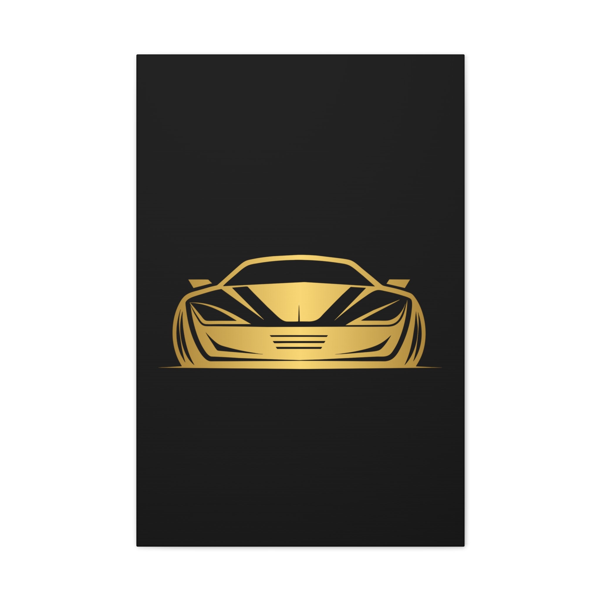 Gold Sports Car Canvas Print — Modern Automotive Wall Art
