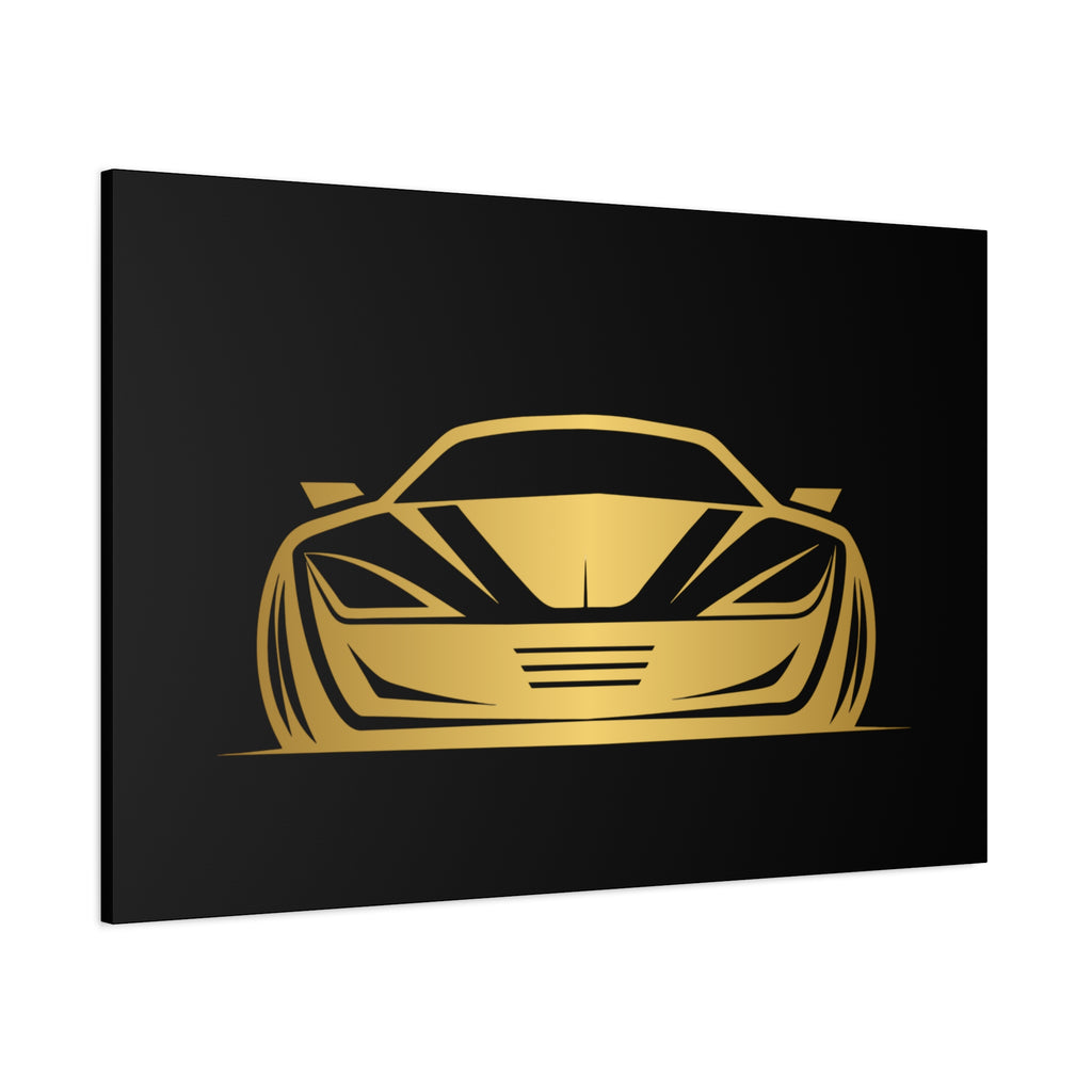 Golden Sports Car Canvas Print — Modern Automotive Wall Art