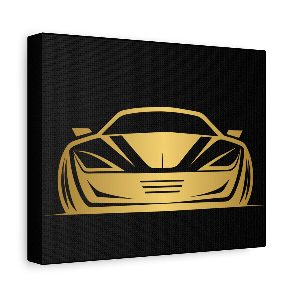 Golden Sports Car Canvas Print — Modern Automotive Wall Art