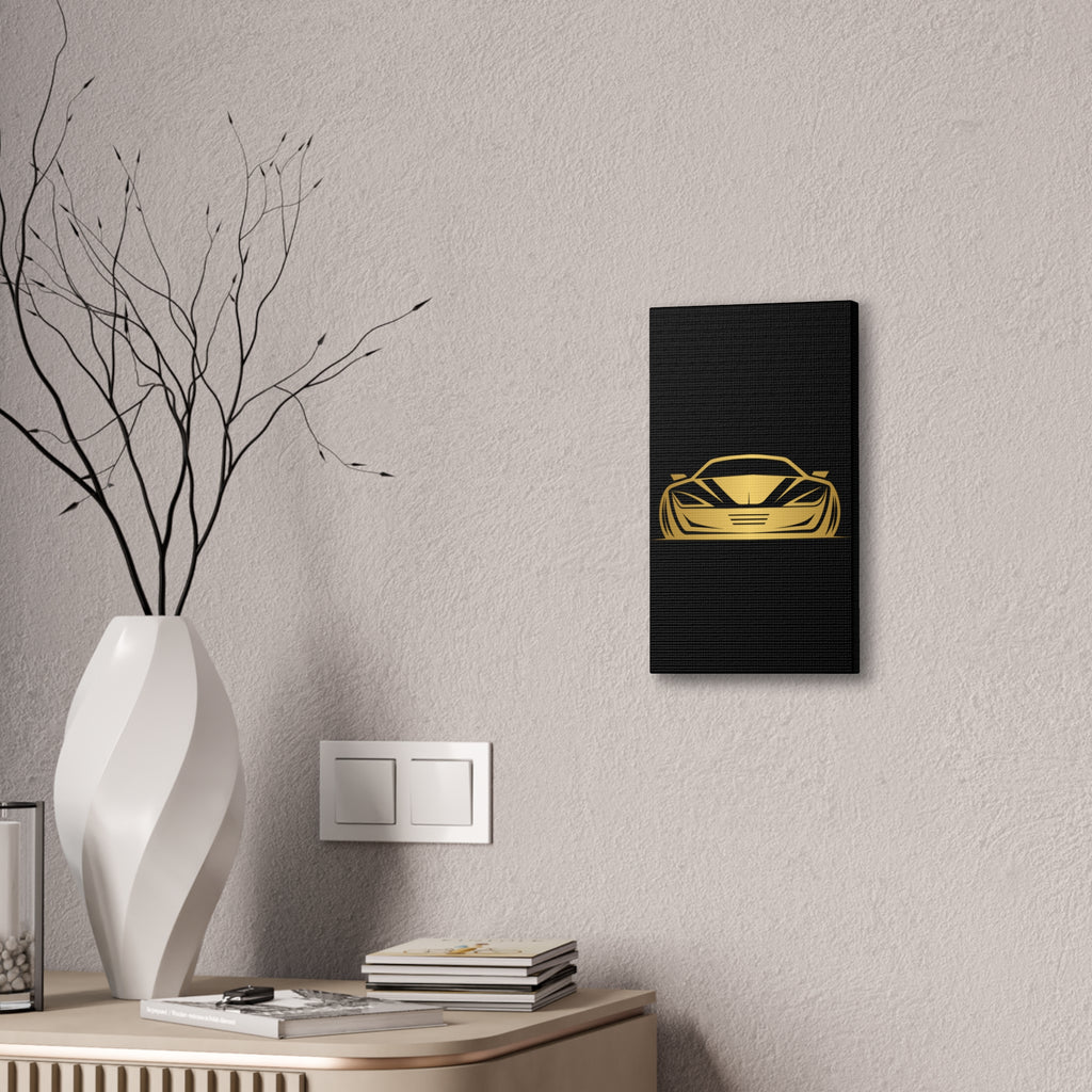 Gold Sports Car Canvas Print — Modern Automotive Wall Art
