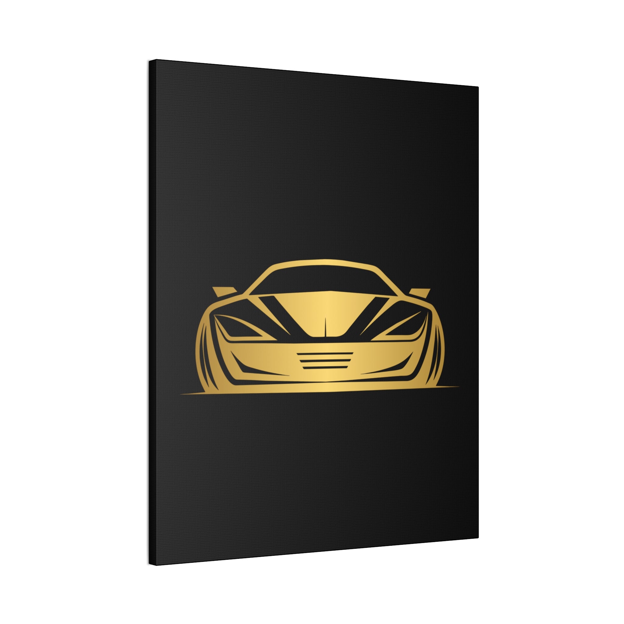 Gold Sports Car Canvas Print — Modern Automotive Wall Art