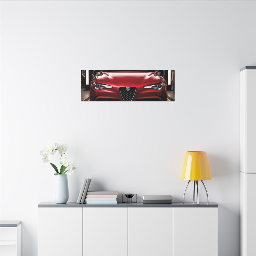 Alfa Romeo Giulia Front View Matte Canvas Wall Art — Stretched Car Photography Print