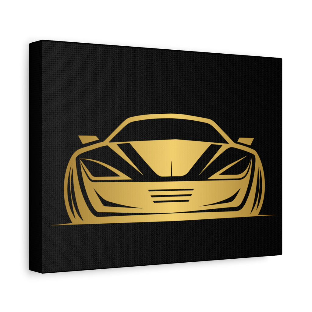 Golden Sports Car Canvas Print — Modern Automotive Wall Art