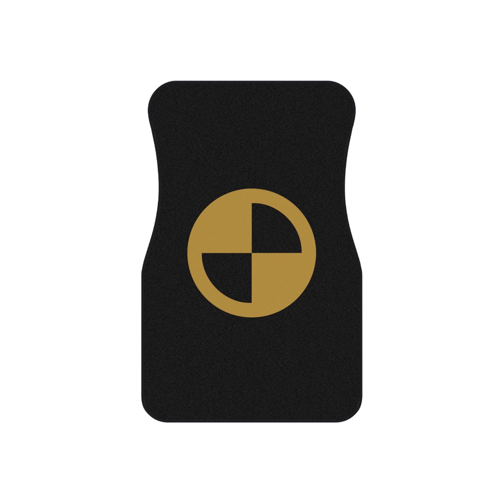 Gold BMW Logo Car Mats (Set of 4) — Black Floor Mat Protector