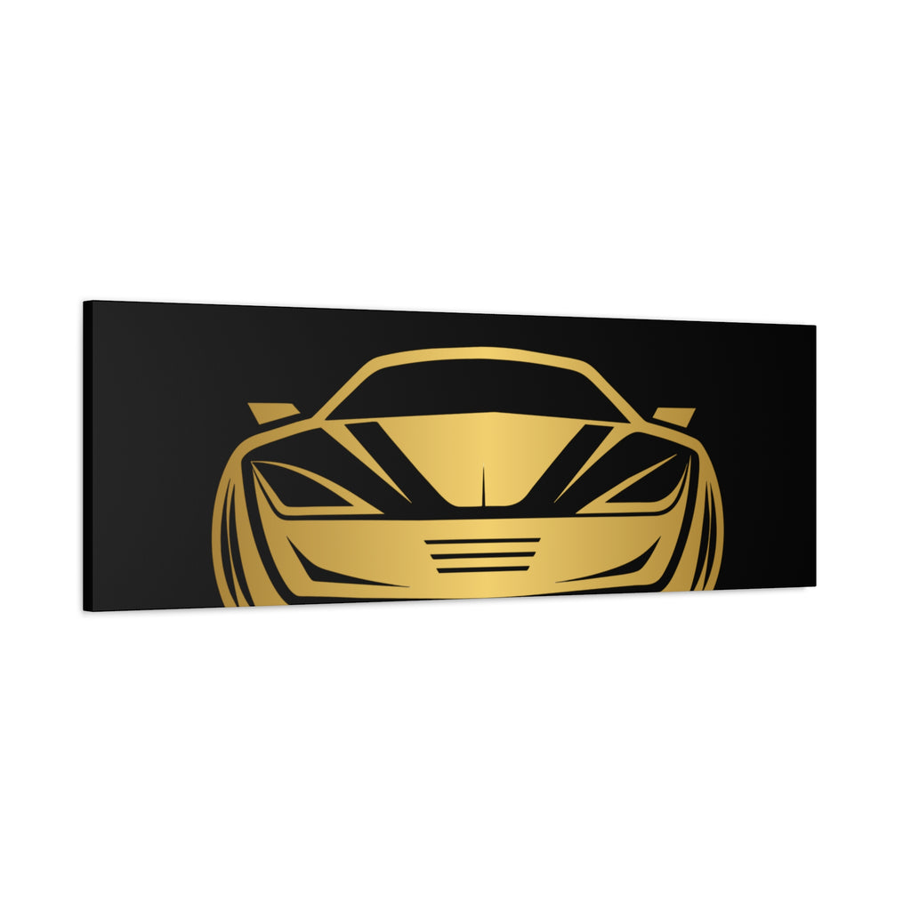 Golden Sports Car Canvas Print — Modern Automotive Wall Art