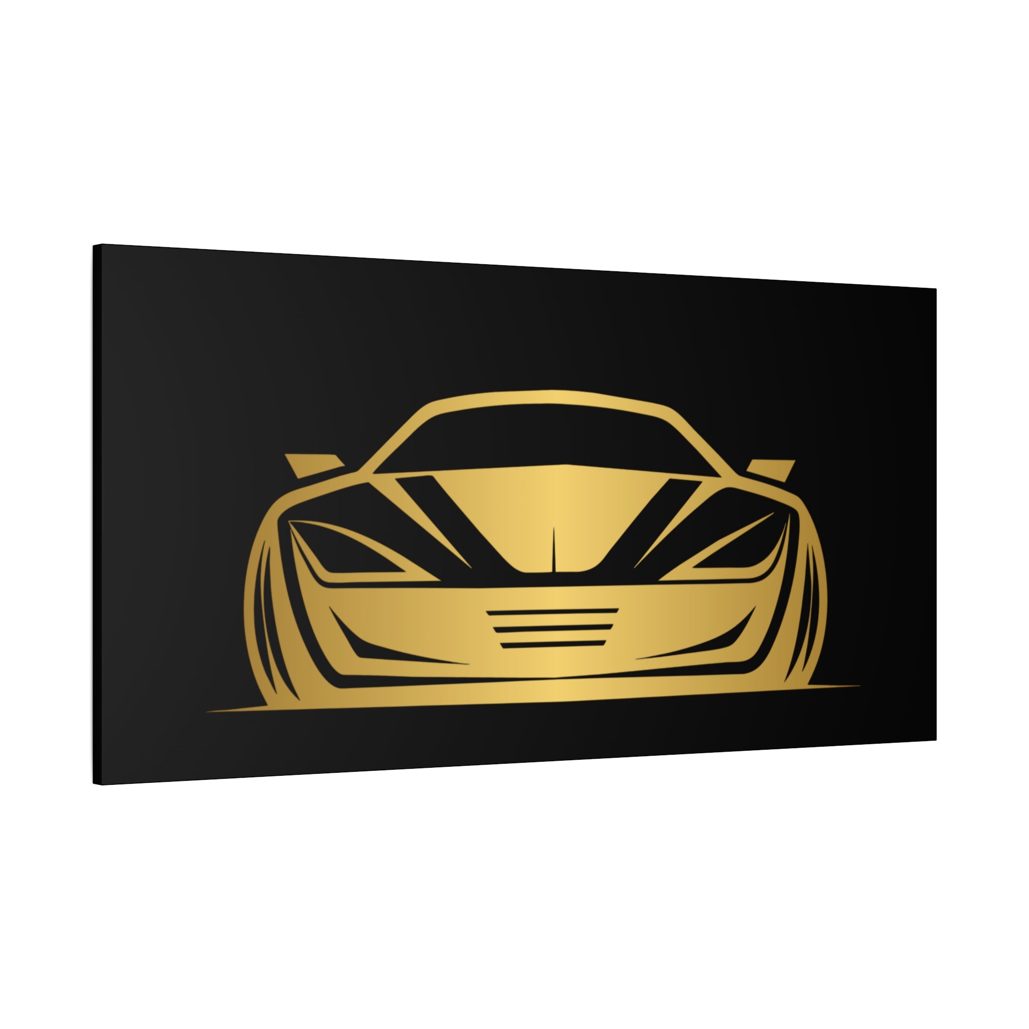 Golden Sports Car Canvas Print — Modern Automotive Wall Art